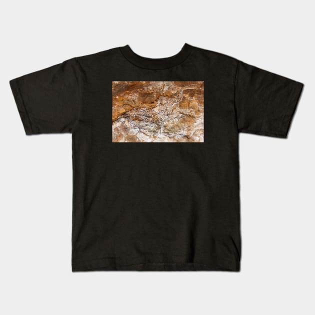 Smashed & Shattered Orange Rock Formation Kids T-Shirt by textural